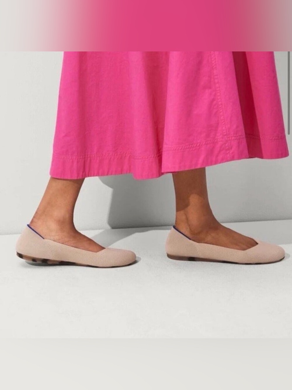 Rothy’s The Flat Round Toe Ecru Shoes - Picture 7 of 9